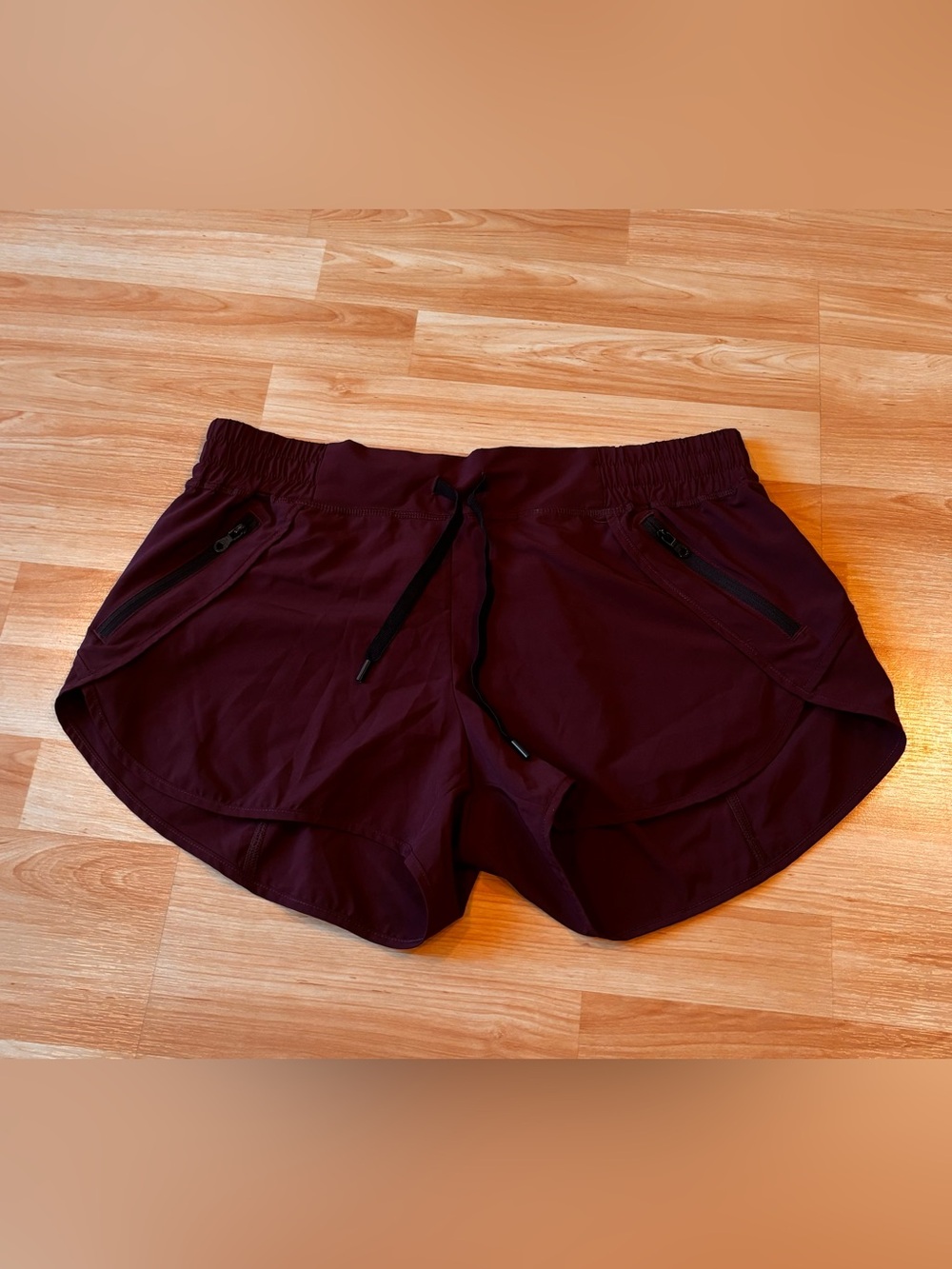 Zyia Active Burgundy Active Running Shorts - Elastic Waist